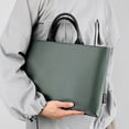 thumbnail image 2 of Stylago Leather Briefcase Laptop Case Computer Bag for Men Water Proof Top Handle Messenger Lawyer Bags Work Business Handbags Green, 2 of 4