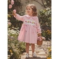 thumbnail image 4 of BemeyourBBs Kids Toddler Baby Girls Easter Dress Outfits Puff Long Sleeve Doll Collar Plaid Embroidery Bunny Summer Dress Spring Clothes, 4 of 9