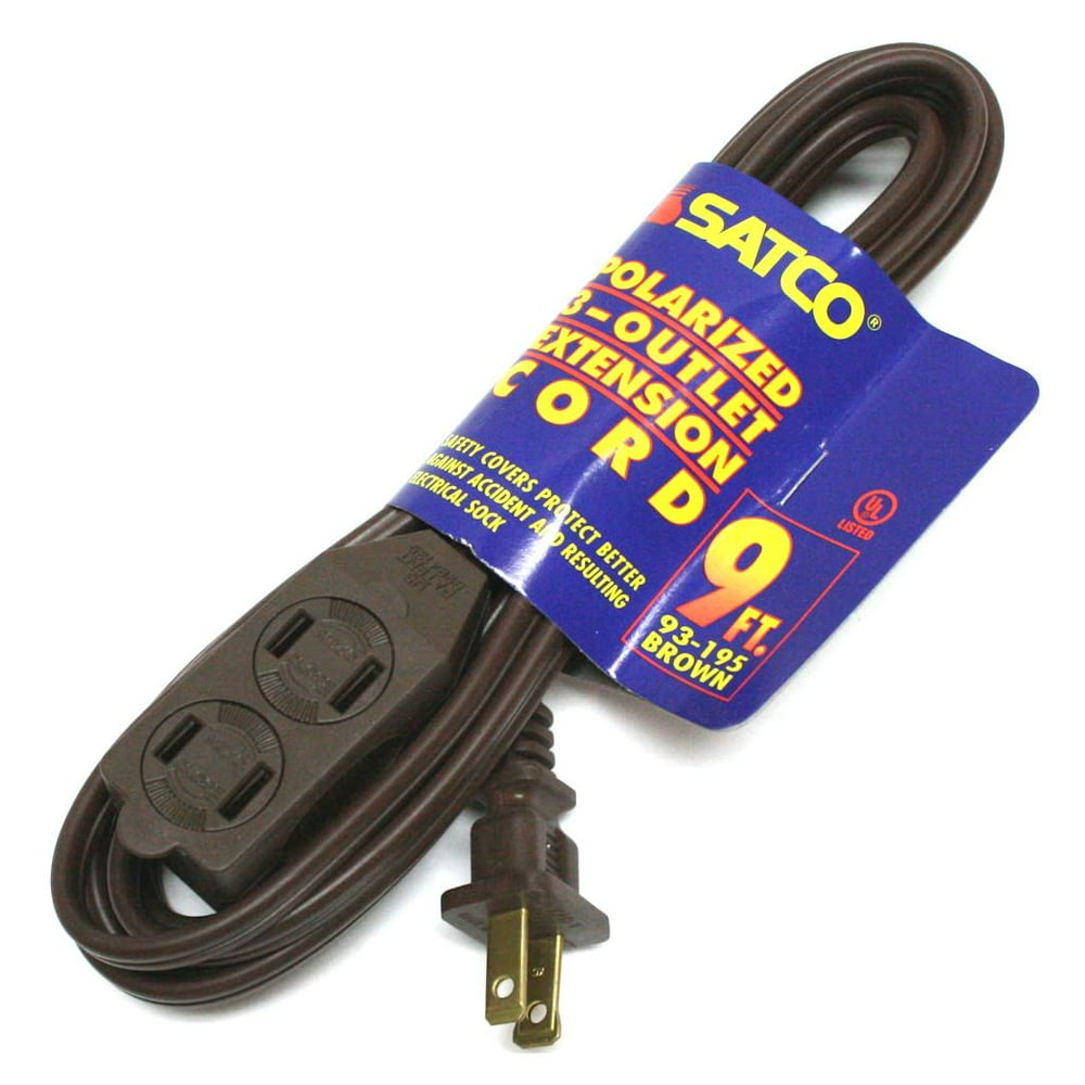 Satco 93195 9' Brown Extension Cord