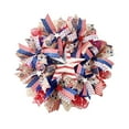 thumbnail image 2 of Peacheart 16inch 4th of July Patriotic Wreath for Front Door, Rustic Stars Stripes Bow Fabric Wreath with American Flag Star Wooden Sign for Independence Day Memorial Day Farmhouse Home Decor, 2 of 7
