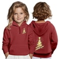 thumbnail image 2 of Tanghaowl Kids Sweatshirts Boys Print Hooded Pullover Sweatshirt with Zipper Eyelets and Pocket for Kids Casual Outfit Red 11-12 Years, 2 of 5