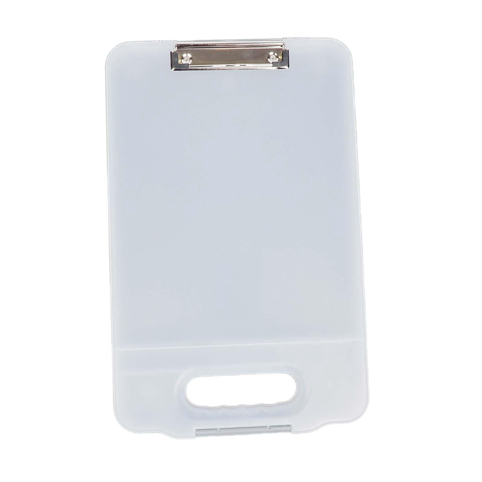 figatia Clipboard with Storage Document Case A4 Paper Folder Storage Clipboard Nursing Clipboard for Classroom Restaurant Home Lawyer , White