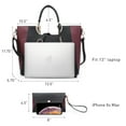 thumbnail image 2 of Dasein Women Two Tone Handbag Purse Top Handle Shoulder Bag Tote Hobo Work Bag w/Matching Clutch, 2 of 8