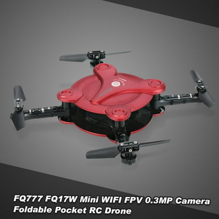 FQ777 FQ17W 6- Gyro Mini Wifi FPV Foldable G-sensor Pocket Drone with 0.3MP Camera Altitude Hold RC (Best Heading Hold Gyro)
