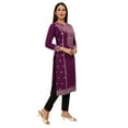 thumbnail image 5 of Maple Clothing Indian Kurta for Women Printed India Tunic Tops Kurti Party Wear (Purple, 4XL), 5 of 6