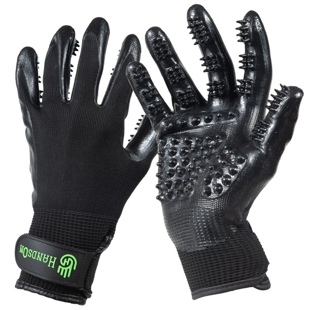 Guantes de aseo para mascotas H HANDSON Sheding Bathing Medium