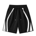 thumbnail image 1 of pstuiky Pantalones cortos para hombre, Pantalones cortos deportivos casuales de moda para hombre, holgados, con bolsillos y cordón Pantalones cortos de entrenamiento, 1 of 6