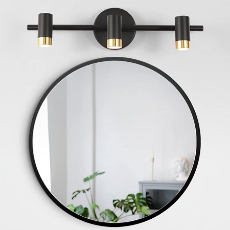 

3 Light Bathroom Light Fixtures Black Vanity Lights with 6FT Plug in Cord LED Vanity Light for Mirror Kitchen Bedroom Living Room 9 Watt 810 Lumen 120V MR11 Bulb (Include)