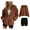 Brown, variant on Turilly Women's Plus Size Clothes Women Casual Hooded Neck Long Sleeve Loose Regular Blouse Tops and Shorts Set