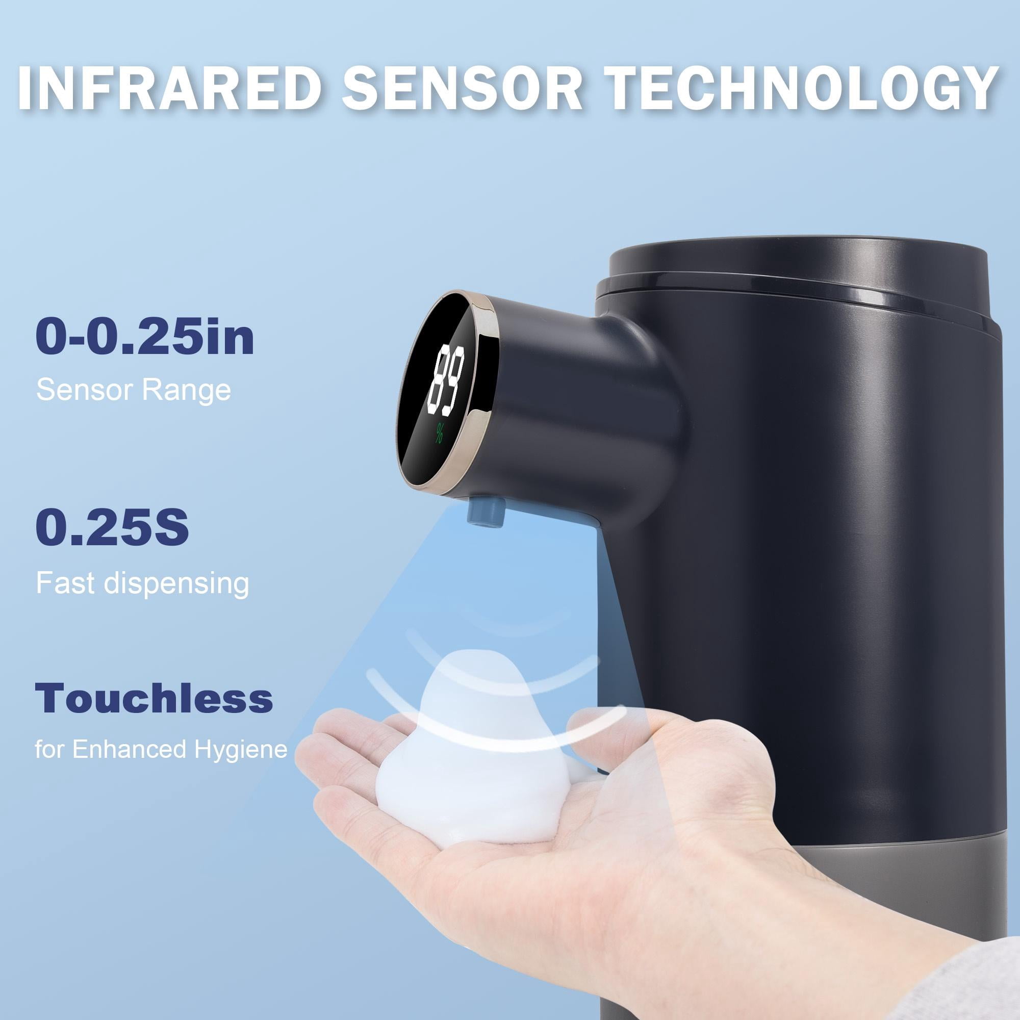 LUXMO Automatic Liquid Soap Dispenser, 3 Levels Adjustable Soap Dispenser Bathroom, 10.1OZ/300ml Automatic Soap Dispenser Touchless, USB Rechargeable Touchless Soap Dispenser for Bathroom, Kitchen