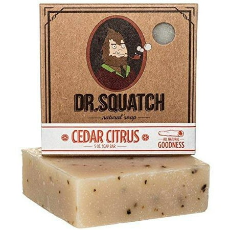 Dr. Squatch Mens Cedar Citrus Soap  Natural Exfoliating Soap Bar for Men with Cedarwood, Rosemary, Orange Organic Oils  Bar Handmade in USA #1 Cedar Citrus 1