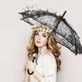 thumbnail image 3 of Minkissy 1Pc Performance Lace Umbrella Black Photography Prop for Stage Shows, 3 of 6