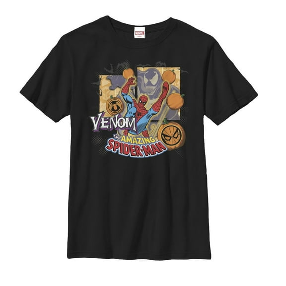 Boy's Marvel Halloween Spider-Man vs. Venom  Graphic Tee Black Small