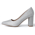 thumbnail image 2 of J. Adams Jolie Heels for Women - Closed Pointed Toe Mid Block Heel Classic Pumps, 2 of 7