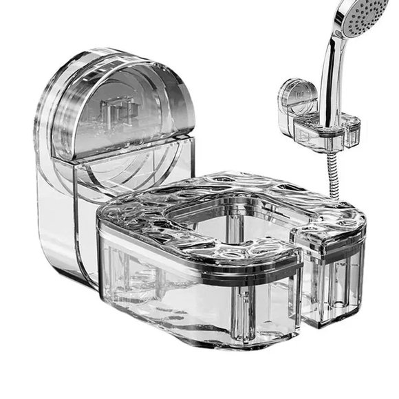 Soporte para secador de pelo en la pared | Soporte giratorio para ventosas | Organizador de baño que ahorra espacio | Ángulo y altura ajustables | Sin instalación de taladro | 12,3 x 7,7 x 9,3 cm