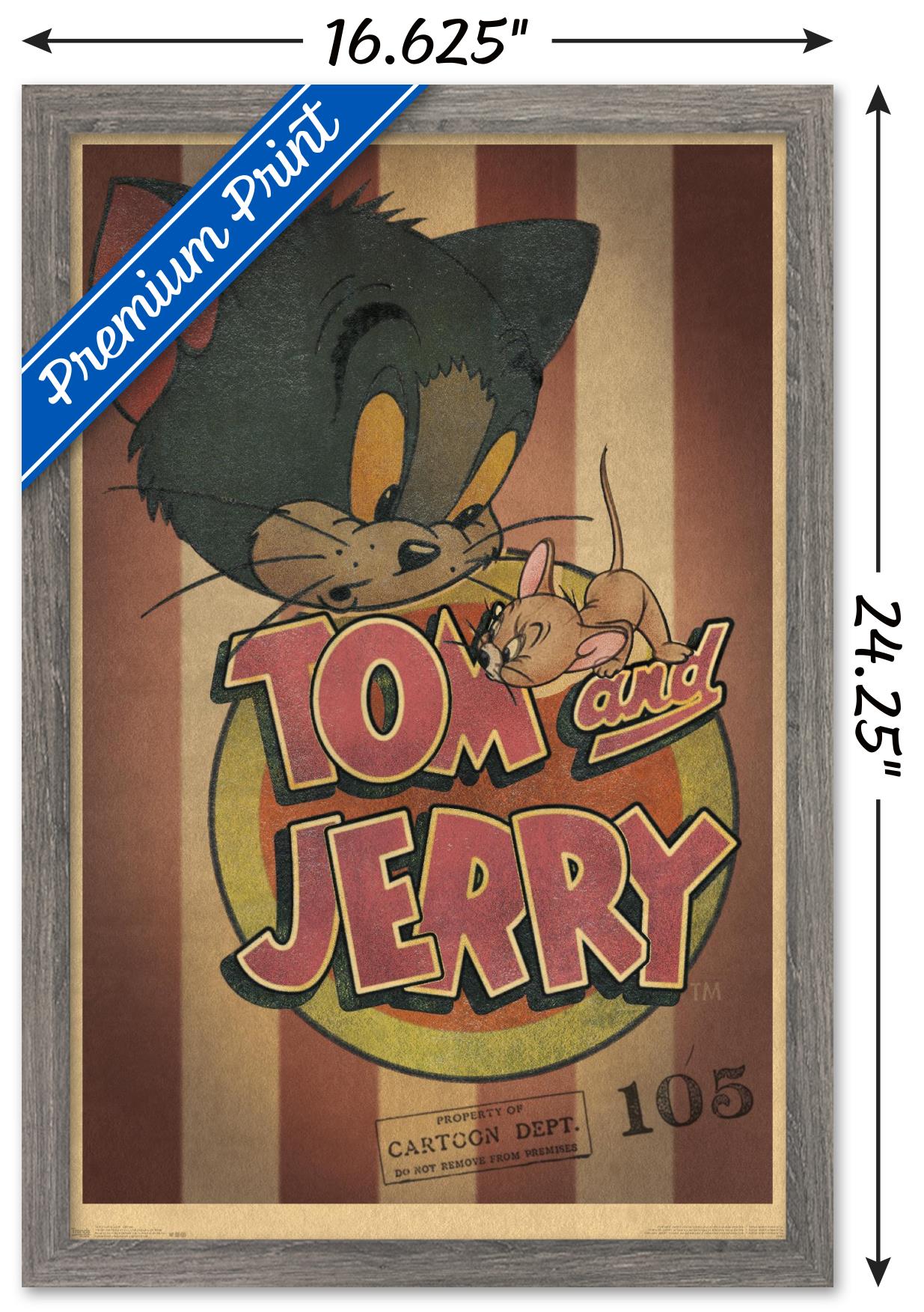 Tom And Jerry - Stripes Wall Poster, 14.725" x 22.375", Framed