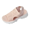 thumbnail image 3 of Women's Orthopedic Open Toe Mesh Wedge Sandals Comfortable Elastic Ankle Strap Breathable Platform Sandal Summer Athletic Sport Walking Beach Sneakers 40, 3 of 7