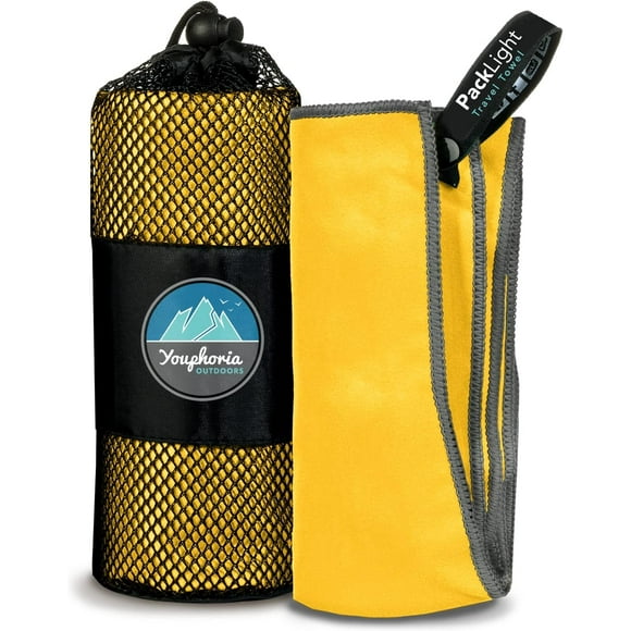 Youphoria Toalla De Viaje De Microfibra De Secado Rápido, Ligera, Toalla De Secado Rápido Para Camping, Playa, Mochilero, Senderismo Y Deporte, Color Amarillo Sol