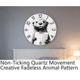 thumbnail image 4 of VOCOO 10inch Otter Wall Clock, Silent Non-Ticking Battery Operated Round Wooden Wall Clock, Creative Black & White Animal Art Decorative Wall Clock, 4 of 9