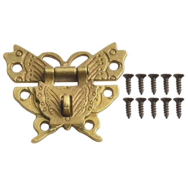 Vintage Butterfly Design Antique Bronze Hasp Latch for Jewelry Wooden Boxes