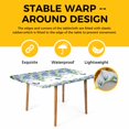 thumbnail image 4 of Purple Hydrangea Table Cloths for 5 Foot Rectangle Tables, Spring Eucalyptus Butterfly Pastoral Patio Waterproof Elastic Fitted Tablecloths, Washable Rectangular Table Cover for Camping, 4 of 8