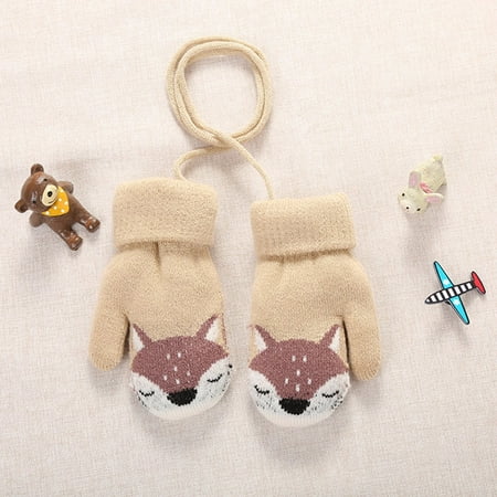 

〖TOTO〗Baby Care Children Kids Mittens Winter Knitted Rope Gloves Printed Full Finger Gloves