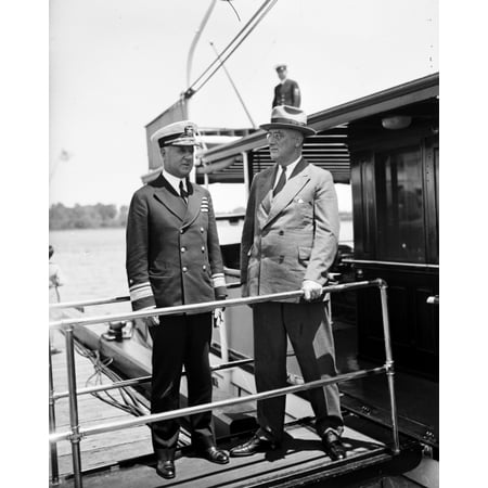 

Print: President Roosevelt And Rear Admiral David F. Sellers Aboard