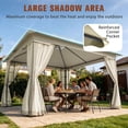 thumbnail image 4 of COOS BAY 13x11 Patio Outdoor Gazebo with Mosquito Netting, Two-Tier Canopy Tent with Screen Wall for Backyard, Lawn and Garden, Beige, 4 of 9