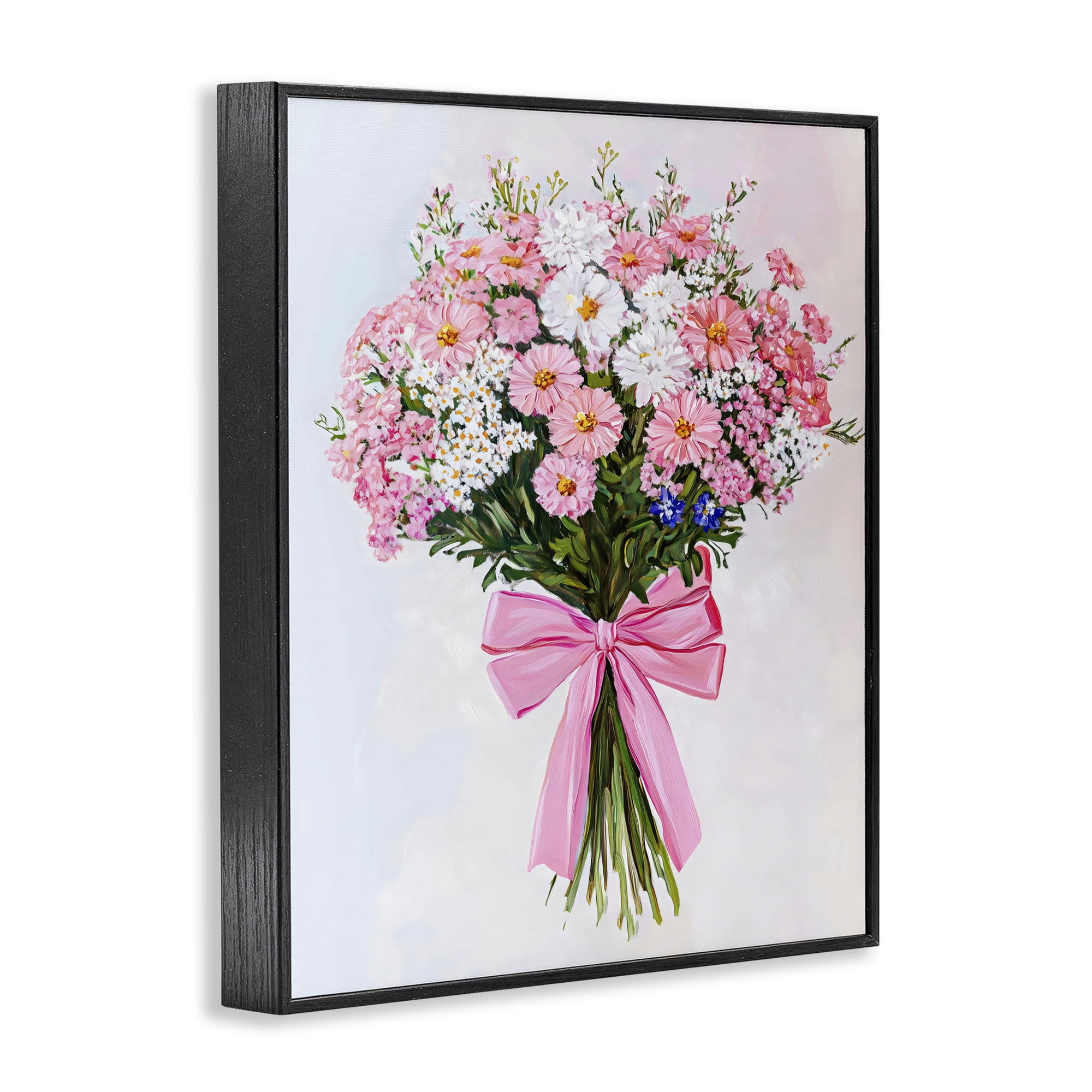 Stupell Industries Pink & White Tied Flower Bouquet Black Framed Giclee Art, design by The Prints Vibe