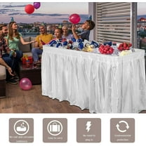 OverPatio 4-Foot Folding Party Ice Table with Skirt White