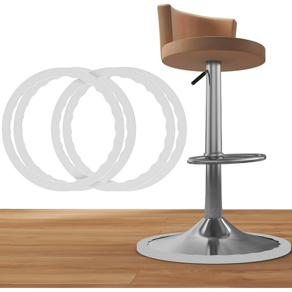 4PCS Barstool Base Ring Silicone Pads - Bar Stool Floor Protectors for Round Base, Protect Floor from Scratch Fit for 14.5"-16" Counter Stool Flat Base, Grey