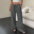 thumbnail image 4 of Wide Leg Pants Woman Casual Flowy Palazzo Trousers High Waisted Office Work Pants with Pockets, 4 of 6