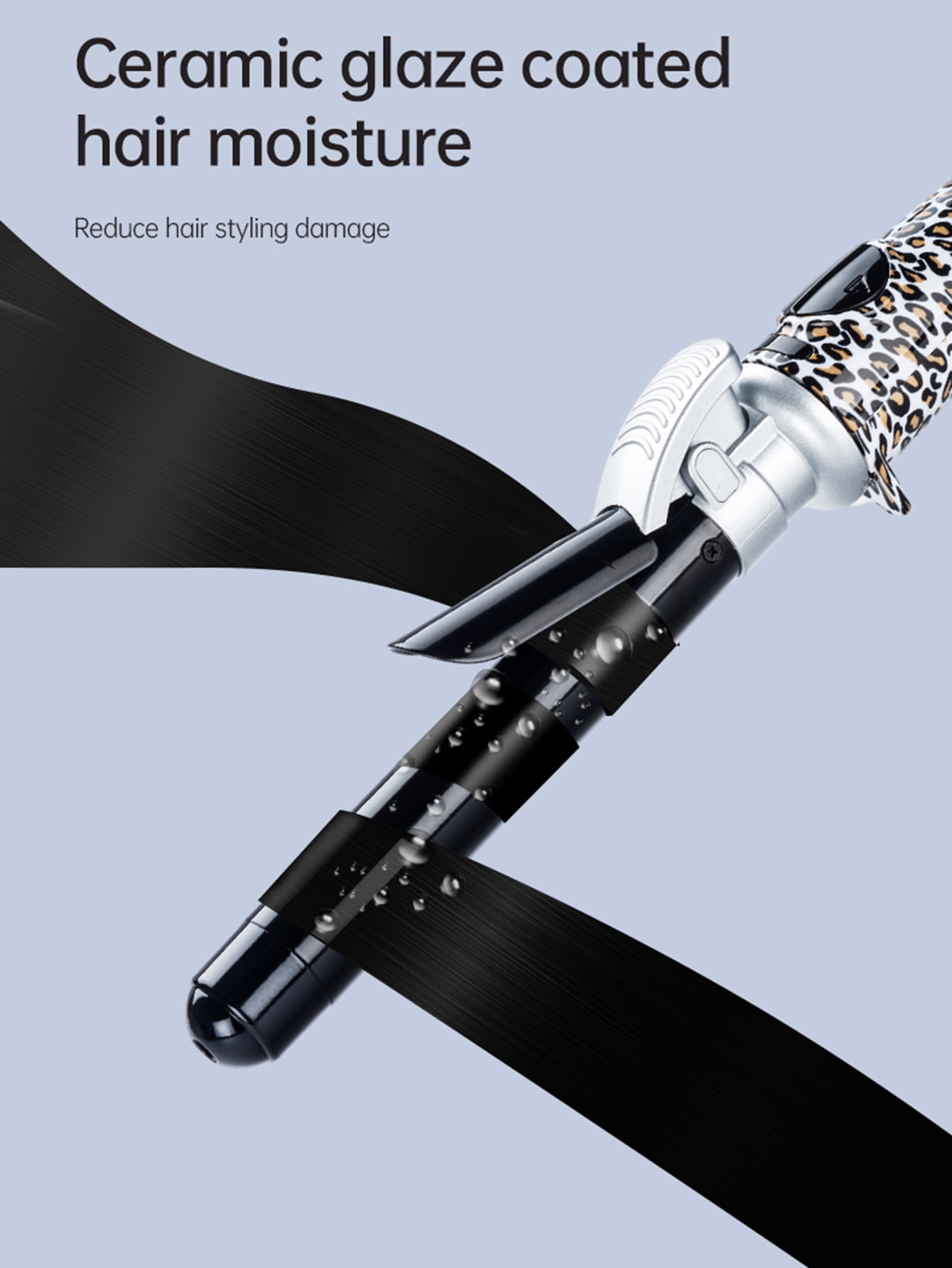 Automatic Rotating Curling Iron, 360° Dual-Direction with Digital Temperature Control, Anti-Scald Design, Negative Ion Hair Care, Rapid Heating, Ceramic Coating, Long-Lasting Curls for All Hair Types