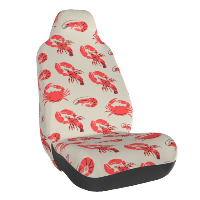 Wukai Crab Lobster 1 Full Set Car Seat Covers with Soft Padding Universal Auto Front Seats Protector and Cushion Mat