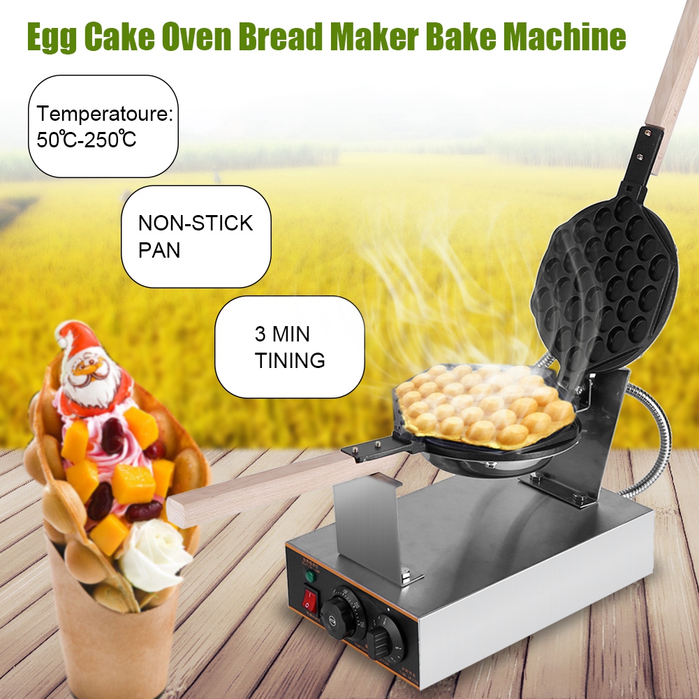 Garosa Egg Puff Waffle Maker, Egg Cake Oven Stainless Steel Commercial  Electric Nonstick Puff Bread Cake Maker Bake Machine 110V