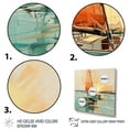 thumbnail image 3 of Designart "Sailing Paint at Orange Sunset I" Transportation Wall Art - Modern Orange Boat Living Room Canvas Art, 3 of 6