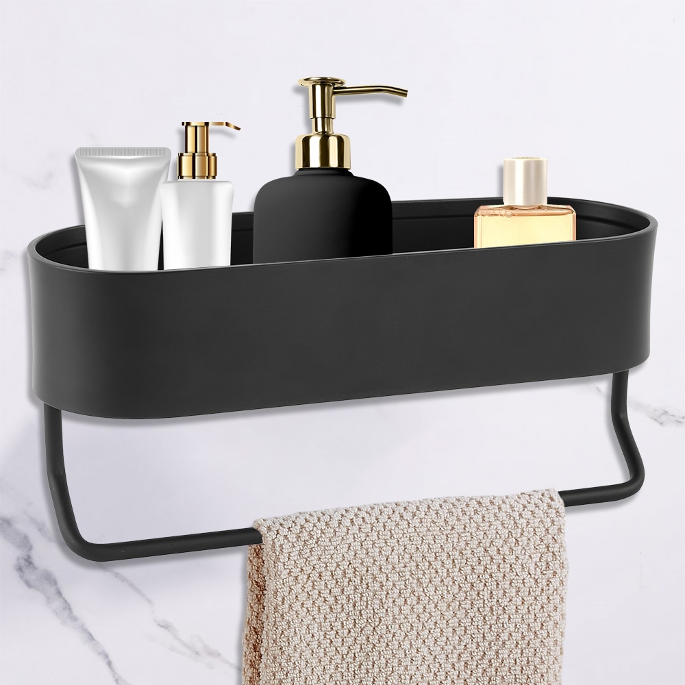 HOTBEST Black Bathroom Shelf 3040cm Lenght Kitchen Wall Shelves Shower