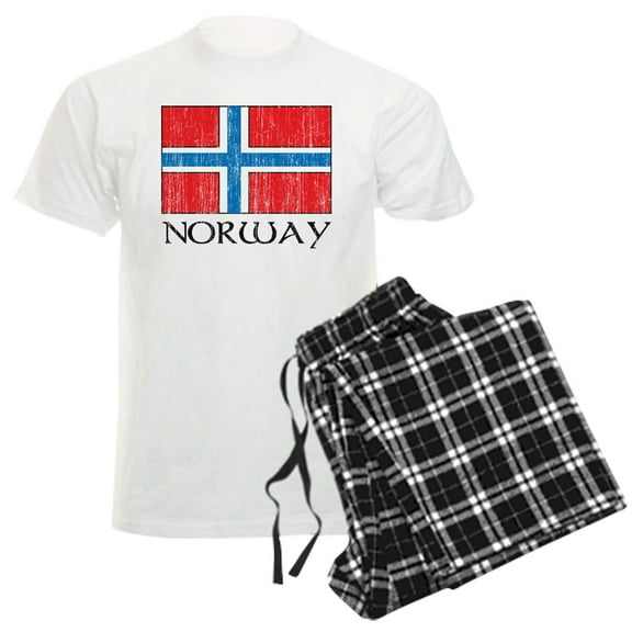 CafePress - Norway Flag Men's Light Pajamas - Men's Light Loose Fit Cotton Pajama Set