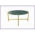 thumbnail image 4 of Green Marble Nesting Coffee Table with Golden Metal Frame - Easy-Clean, Durable for Living Room, Bedroom & Office, 4 of 5