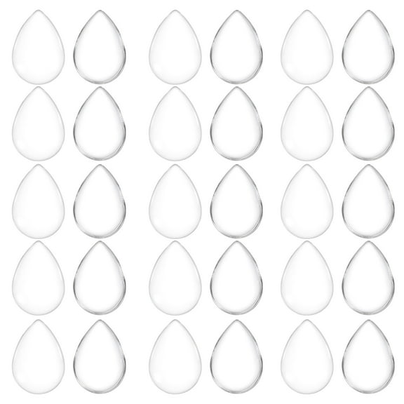 Uxcell Transparent Glass Cabochons, 100Pcs 18x25mm Drop Shaped Glass Dome Tiles for Photo Pendant Jewelry Making, Clear