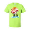 thumbnail image 2 of Wild Bobby, Flamingo Love Print, Animal Lover, Men Graphic Tee, Safety Green, 5XL, 2 of 3