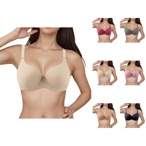 Push Up Bras for Women Plus Size Seamless Underwire Balconette Bralette Comfortable Everyday Bra