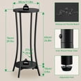 thumbnail image 3 of 30 Inch Tall Plant Stand Indoor, 2 Tier Wood Corner Plant Stand, Modern Round Plant Shelf Flower Stand for Living Room Patio Balcony Garden, Black, 3 of 7