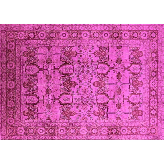 Ahgly Company Indoor Rectangle Oriental Pink Industrial Area Rugs, 2' x 3'