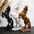 thumbnail image 5 of Estatua de resina de caballo de pie para decoración del hogar, escultura de adorno animal, estatua de resina de caballo trenzado con significado de éxito - Negro, 5 of 5