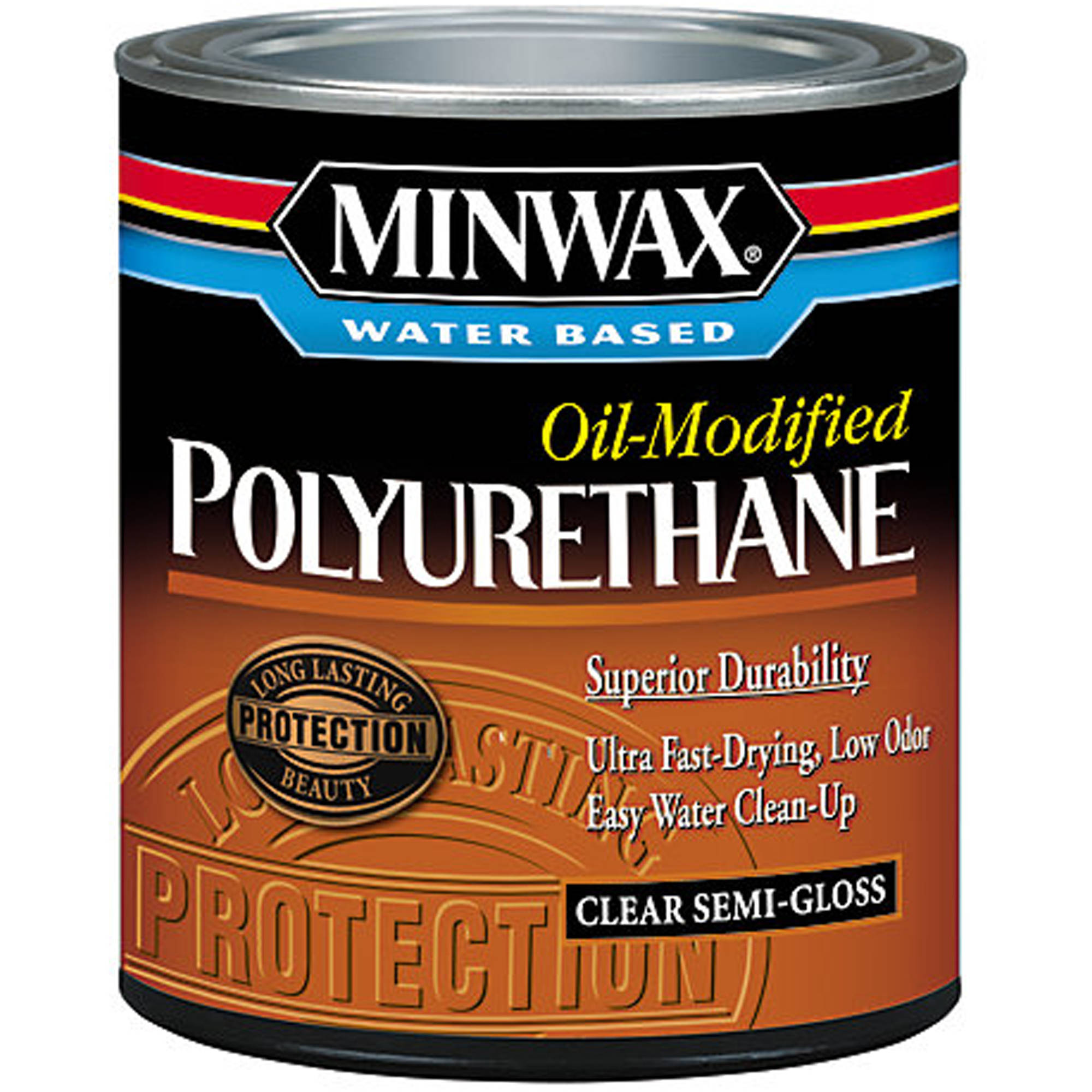 Minwax Water Based OilModified Polyurethane, SemiGloss, HalfPint