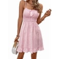 thumbnail image 2 of Women's Sleeveless Boho Spaghetti Strap Sundress High Waist Dress for Beach Vacation Pink XL, 2 of 10