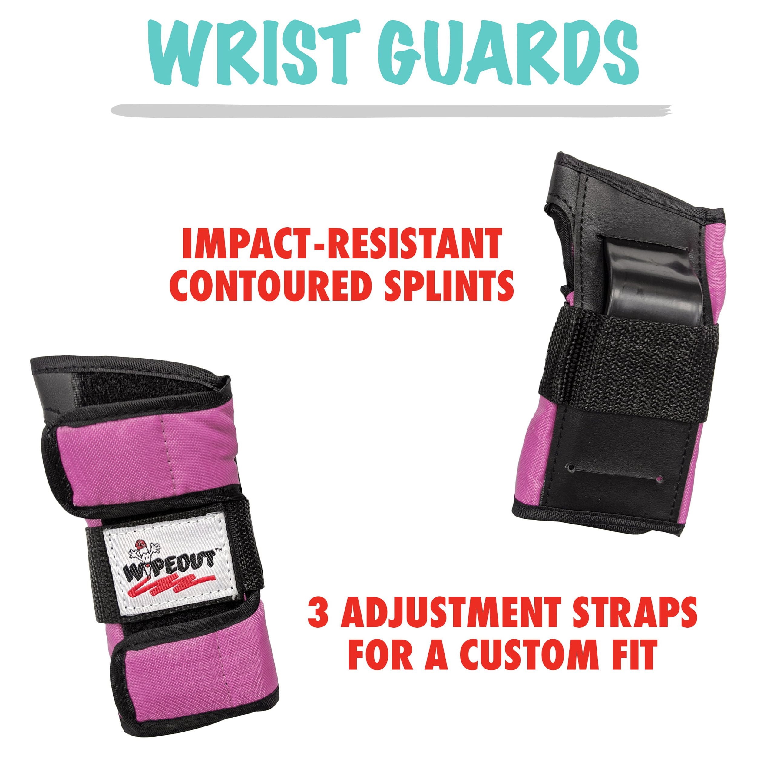 Wipeout 3Pk Pads, Pink, 13.8" Assembled Width, Youth 5+