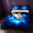 thumbnail image 3 of Manfei Neon Dragon Animals King Size Comforter Sets,Gothic Lightning Comforters King Size,Navy Blue,Black Reversible,3pcs,1 Comforter and 2 Pillowcases, 3 of 7