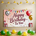 thumbnail image 7 of Glittery Happy Birthday To You Banner with Balloon Star Elements Backdrop for Birthday Party Photography Props Decorations Party Supplies, 7 of 7